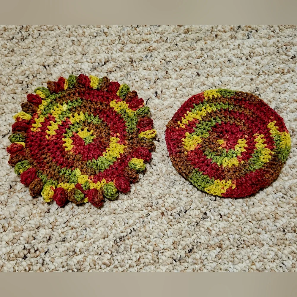 Crochet Autumn Leaves Washcloth and Face Disc Set